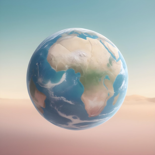 uma imagem de um globo com um mapa da terra e a palavra terra