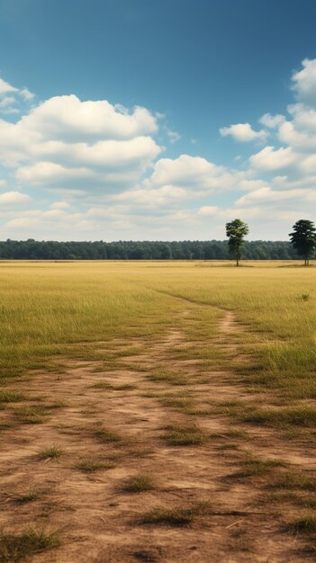 Foto uma imagem de um pequeno campo vazio bela imagem ai gerado arte