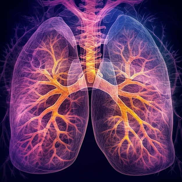 Uma imagem de um pulmão com a palavra pulmão nele