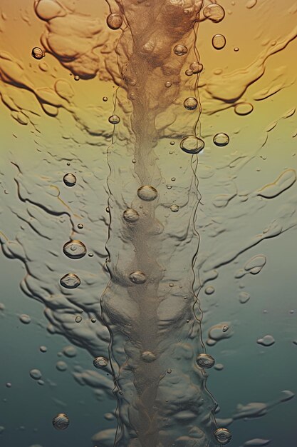 Uma imagem de um salpico de água com bolhas nele