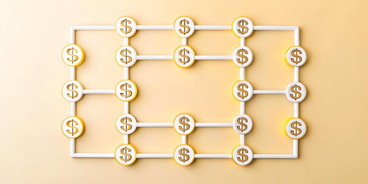 Foto uma imagem de um sinal de dólar azul com um sinal de dólares nele