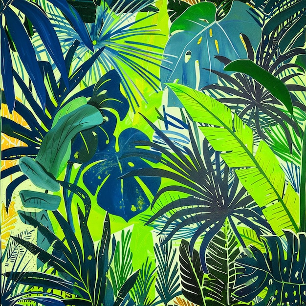 uma imagem de uma cena tropical com palmeiras e a palavra palmeira