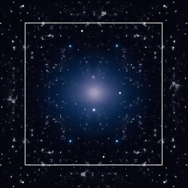 Foto uma imagem de uma galáxia no espaço com uma moldura quadrada em torno dela