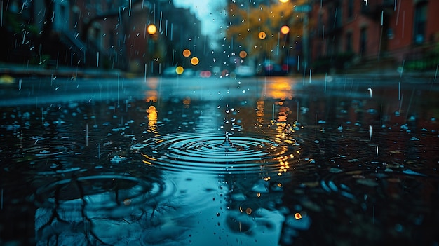 uma imagem de uma gota de chuva na chuva