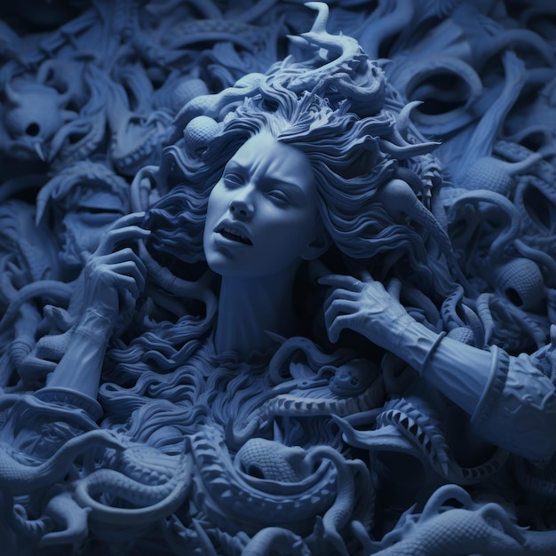 Foto uma imagem de uma mulher cercada por tentáculos