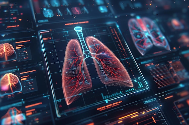 Uma imagem digital de um pulmão humano infográfico digital