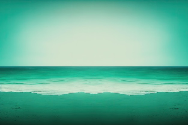 Uma imagem do oceano com uma IA geradora de céu verde