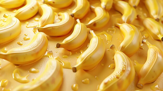 Uma imagem em close-up de um monte de bananas amarelas maduras