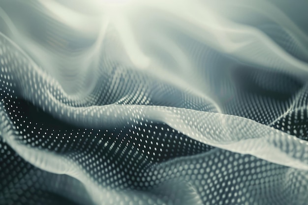 Foto uma imagem em escala de cinza de um pano semitransparente fluindo com um padrão pontilhado aiga
