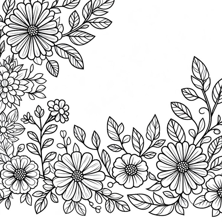 Foto uma imagem em preto e branco de flores e um quadro com uma imagem de flores