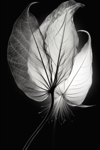 Uma imagem em preto e branco de uma folha com o número 7 nela