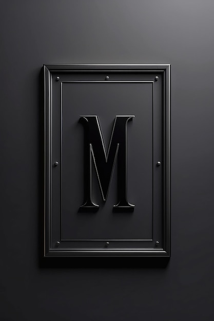 Foto uma imagem em preto e branco de uma letra m em uma parede