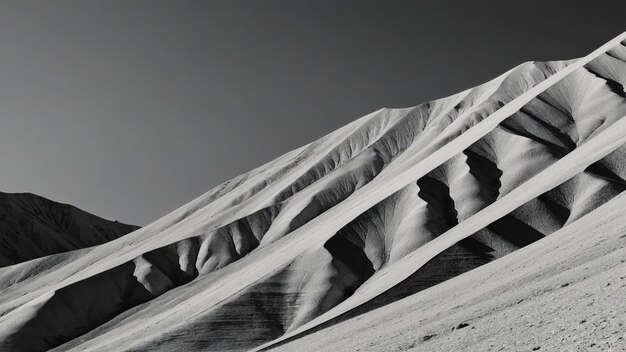 Foto uma imagem em preto e branco de uma montanha precisionismo minimalista delineado arte minimalista