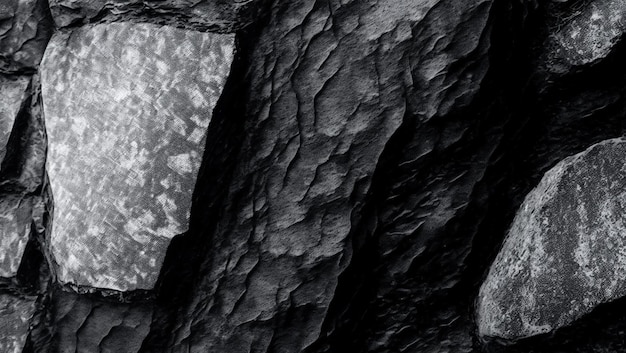 Uma imagem em preto e branco de uma rocha com as palavras "a palavra" nela. "