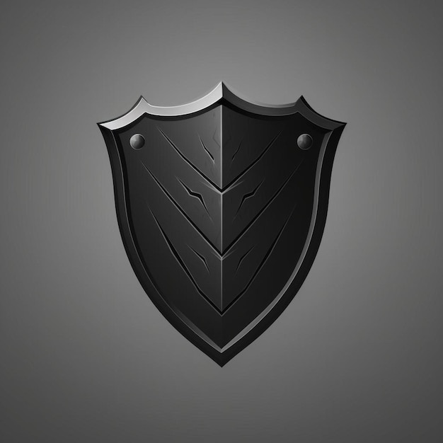 uma imagem em preto e cinza de um escudo com um triângulo.
