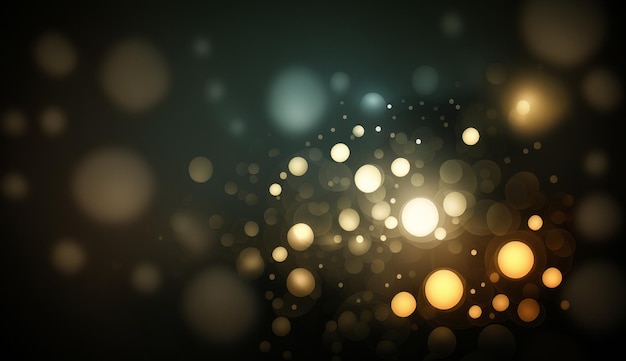 Uma imagem embaçada de um fundo escuro com luzes e boke de luzes no chão e um gerador de IA de fundo desfocado