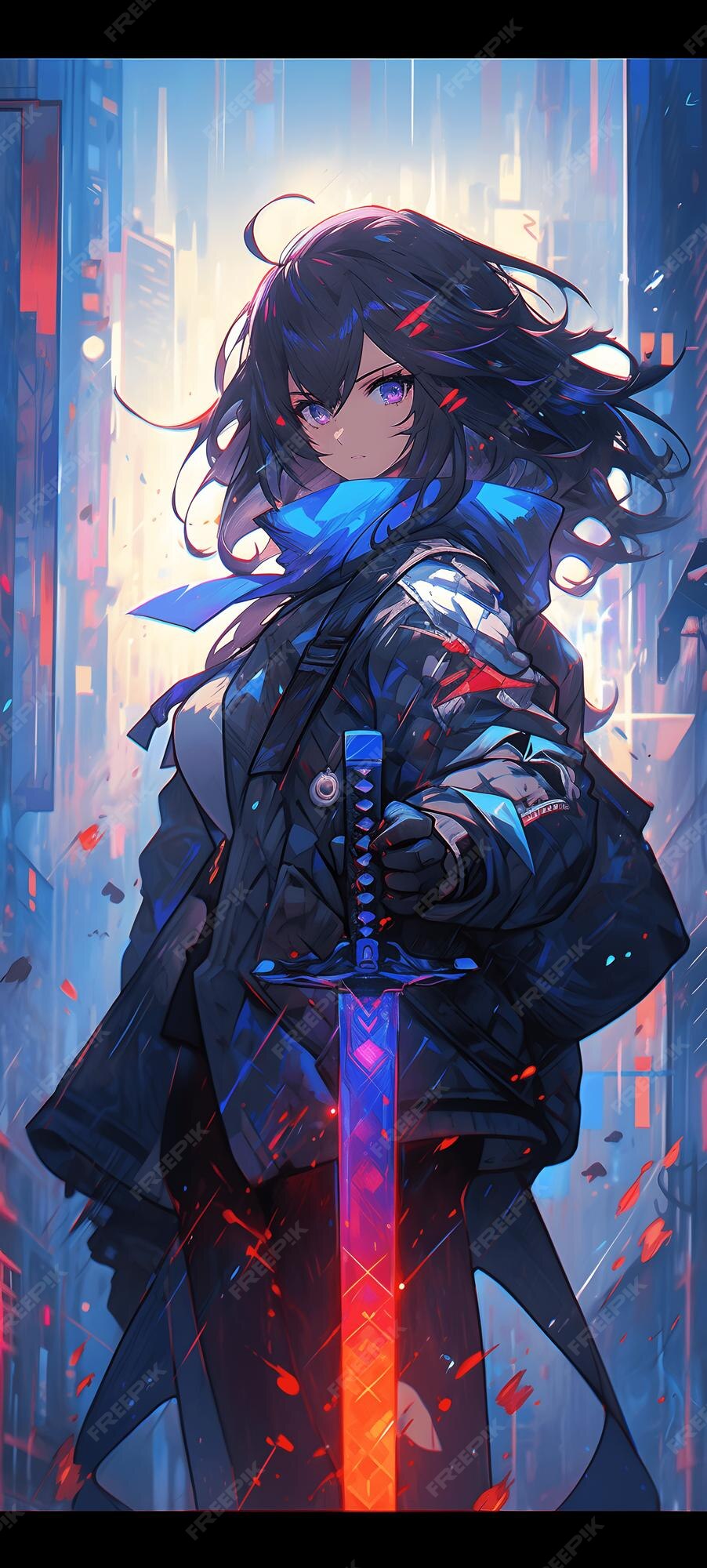 Garota estilo anime cyberpunk