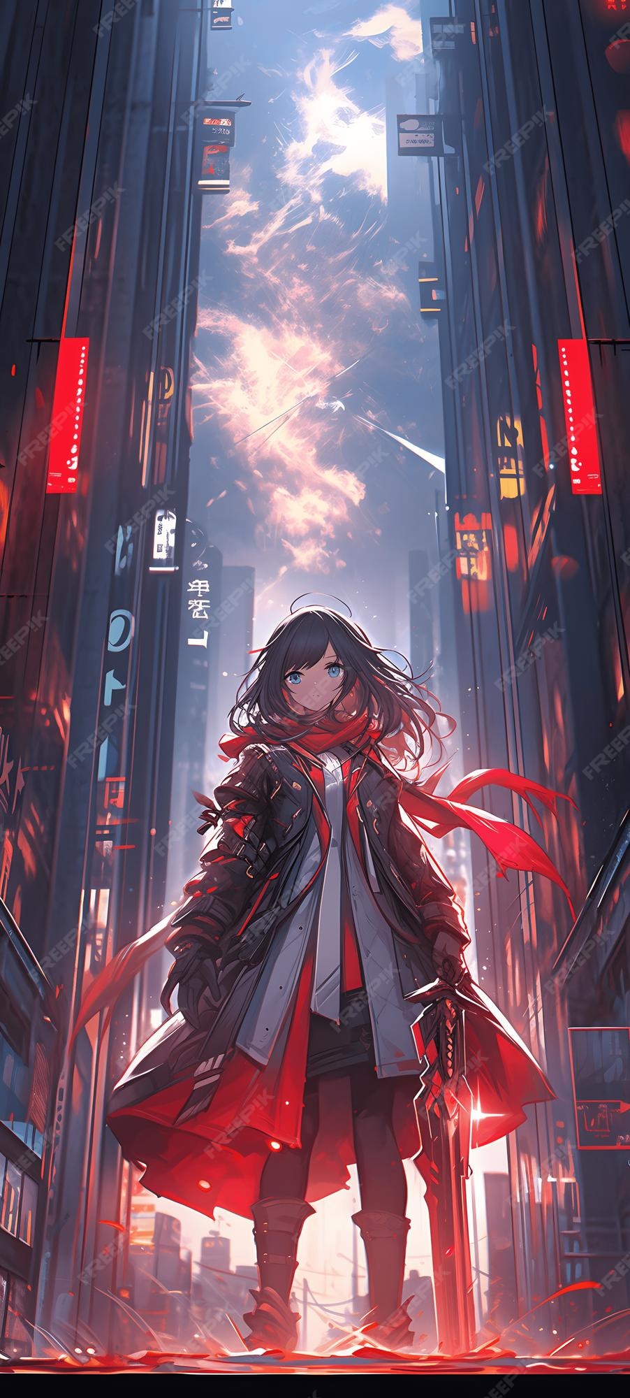 Garota estilo anime cyberpunk