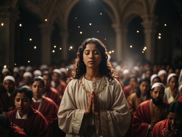 Foto uma imagem evocativa que captura a essência de diversas tradições religiosas e harmonia espiritual