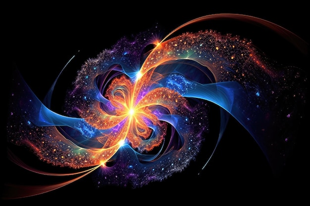 Uma imagem fractal colorida de uma espiral com a palavra "on it"