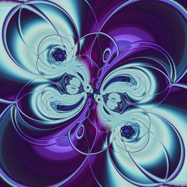 Uma imagem gerada por computador de um design azul e roxo do redemoinho.