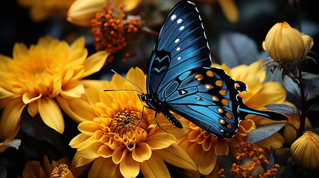 uma imagem mostrando um animal de flor e borboletas