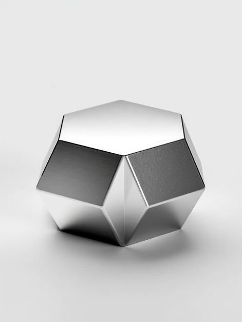 uma imagem realista de um hexágono de prata sólido Generative Ai