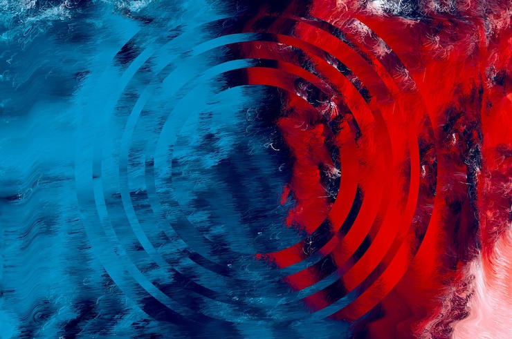 Foto uma imagem vermelha e azul de um círculo vermelho e azul com uma borda azul e vermelha