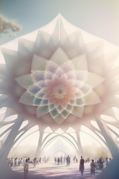 Uma impressão artística digital de uma flor de lótus
