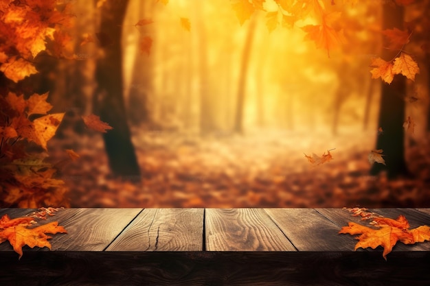 Uma impressionante imagem de paisagem de outono adornada com folhas amarelas e banhada na luz solar