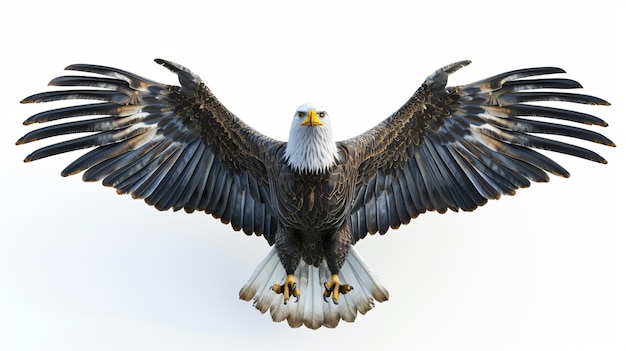 Uma impressionante representação de uma majestosa águia capturada em estilo 3D hipnotizante trazida à vida com uma renderização excepcionalmente realista Esta obra de arte inspiradora mostra a força e a graça