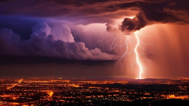 Foto uma impressionante tempestade de raios acabou