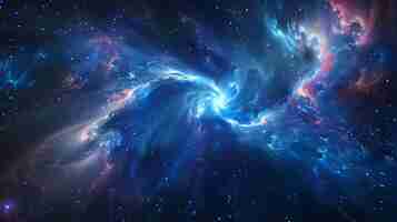 Foto uma incrível nebulosa espacial colorida e brilhante tem um aspecto liso e sedoso