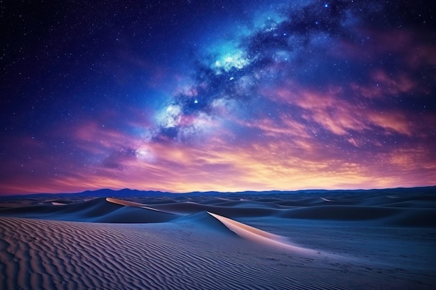 Foto uma incrível vista panorâmica da via láctea sobre o deserto de atacama