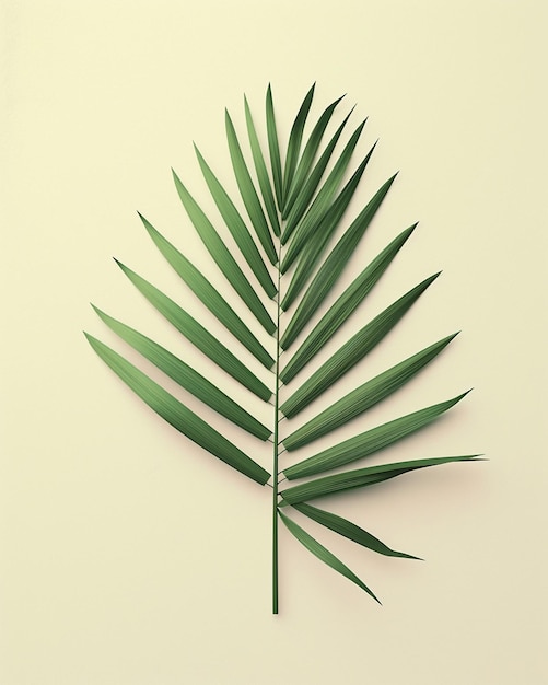 Uma interpretação geométrica 3D limpa de uma folha de palmeira