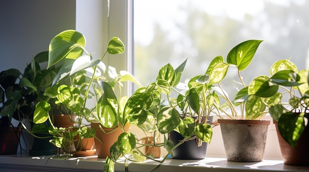 Foto uma janela com um vaso de plantas