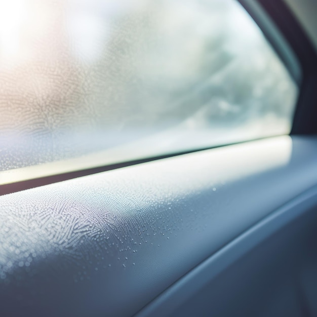 Uma janela de carro branca com um padrão fosco sutil criando uma aparência moderna e minimalista
