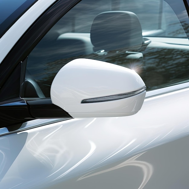 Uma janela de carro branca com uma superfície brilhante que realça o apelo visual do carro