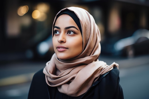 Uma jovem muito bonita com um hijab cobrindo a cabeça Generative AI