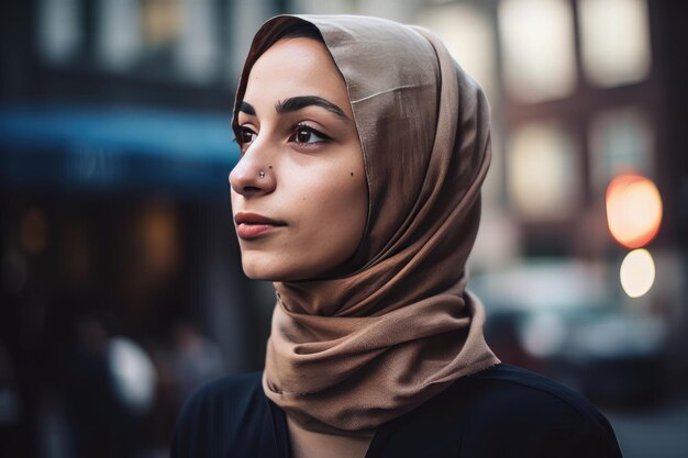 Uma jovem muito bonita com um hijab cobrindo a cabeça Generative AI