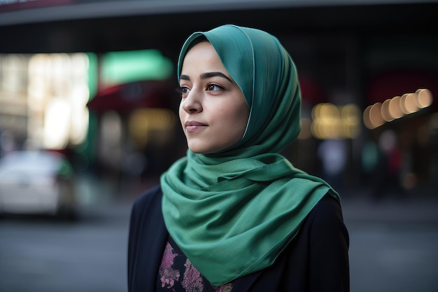 Uma jovem muito bonita com um hijab cobrindo a cabeça Generative AI