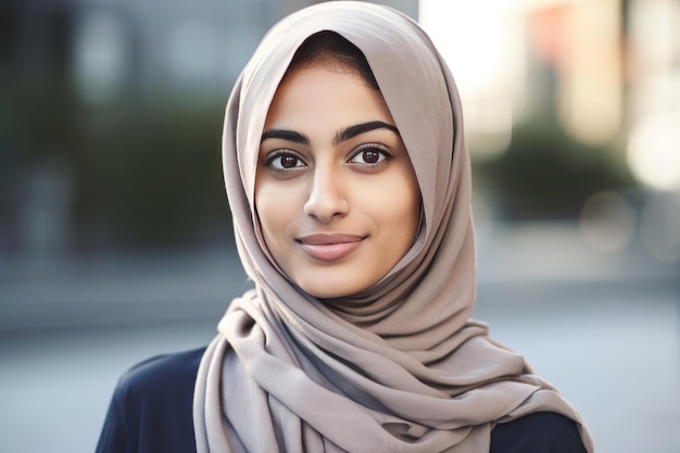 Uma jovem muito bonita com um hijab cobrindo a cabeça Generative AI