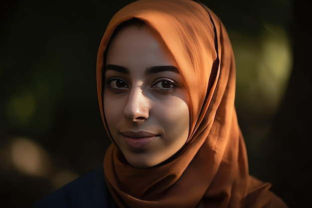 Uma jovem muito bonita com um hijab cobrindo a cabeça Generative AI