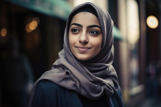 Uma jovem muito bonita com um hijab cobrindo a cabeça Generative AI