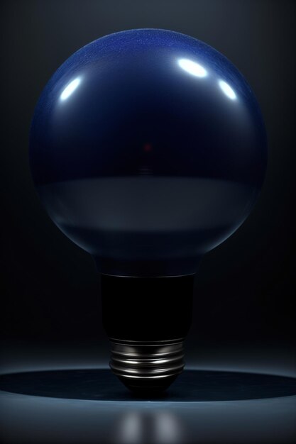 Uma lâmpada azul em cima de uma mesa