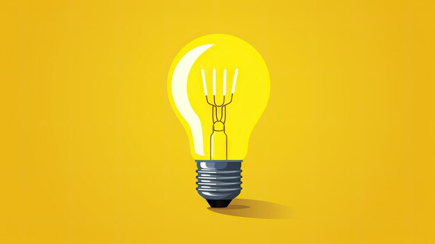 Uma lâmpada brilhante com fundo colorido representando um conceito criativo