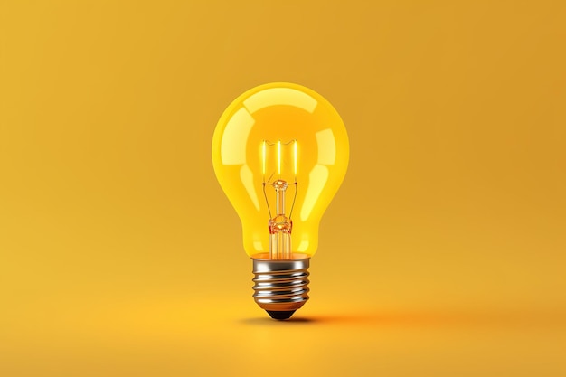 Uma lâmpada com um fundo amarelo