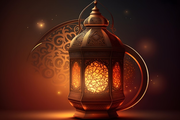 Uma lanterna com as palavras ramadã nela