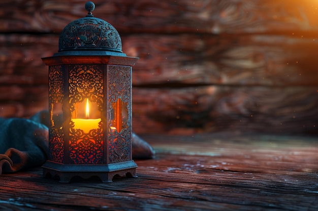uma lanterna com uma vela que diz "a luz" sobre ela