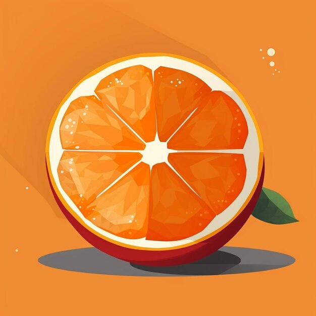 Uma laranja com um corte ao meio e a metade inferior é laranja.